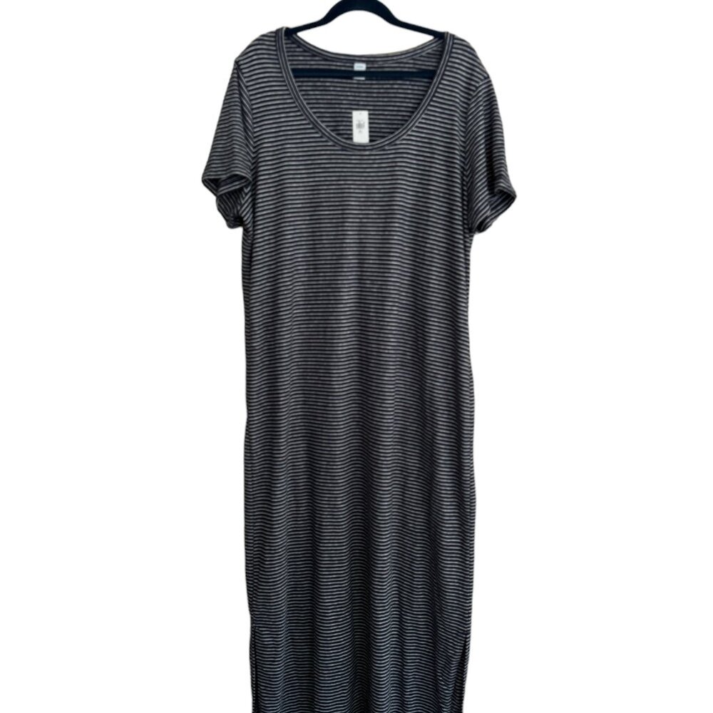 Navy/White Strip Linen Blend Knit Dress - NWT
